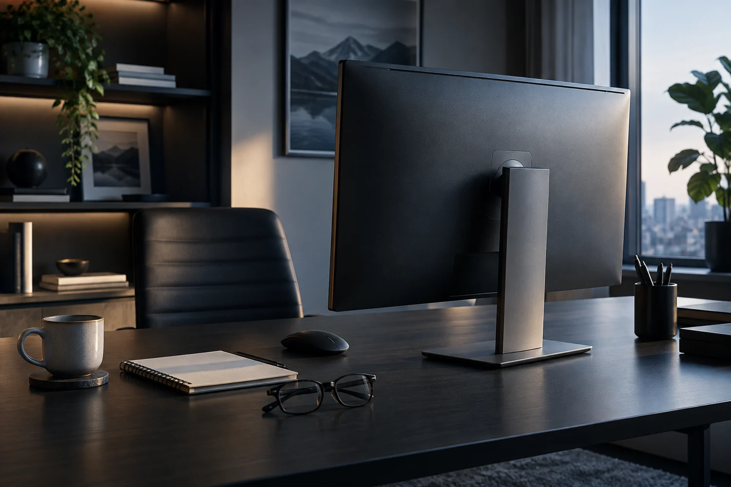 Espacio tranquilo con una computadora sin marca